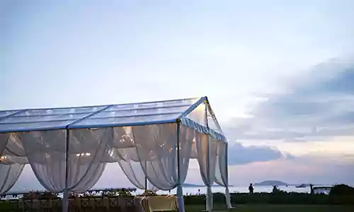 backyard party tent drapes