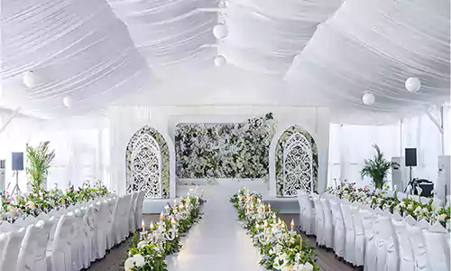 backyard white party tent
