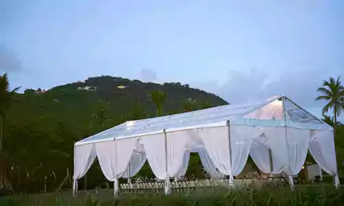 clearspan party tent for event