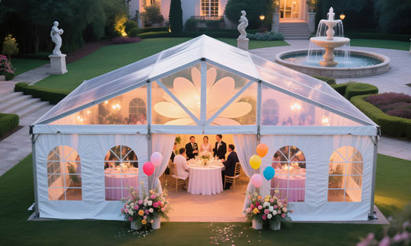 transparent tent wedding