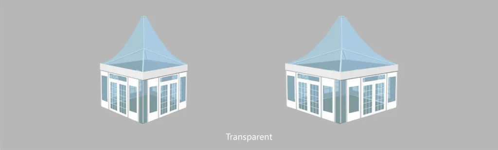 Transparent pagoda tents