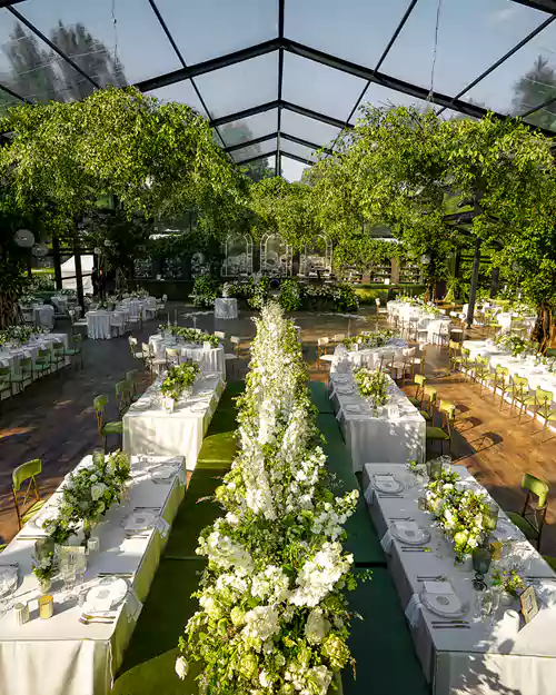 glass tent wedding